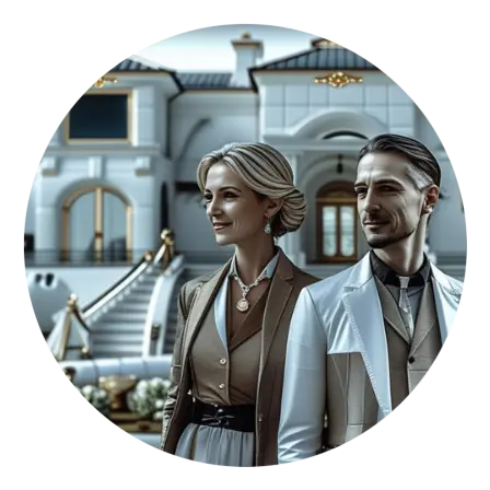 Hausmeister und Gaertner Paar betreut exklusive Immobilie